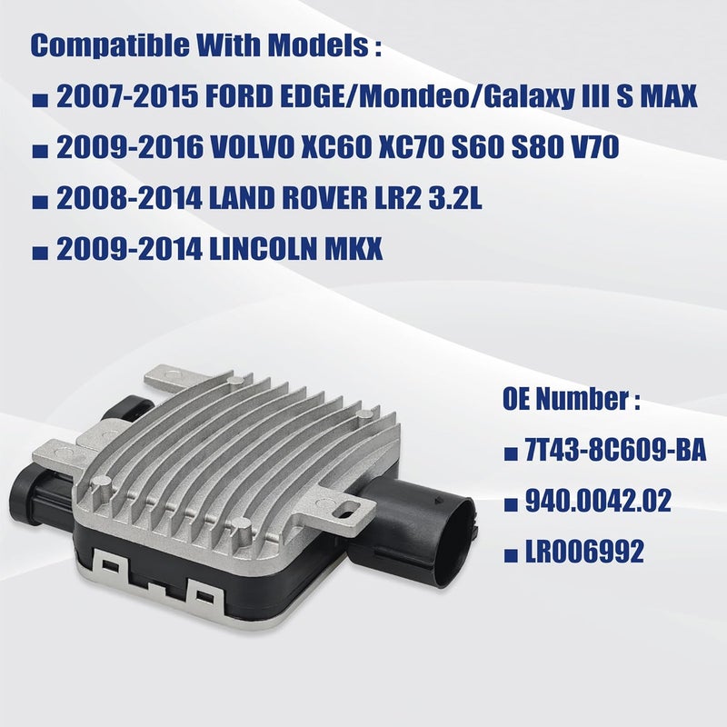 AIKEN Engine Cooling Fan Control Module Compatible with Ford Edge S-MAX Land Rover LR2 Lincoln Volvo XC70 S80 S60 V60 XC60 Replace #7T43-8C609-BA LR011907. - Image 4
